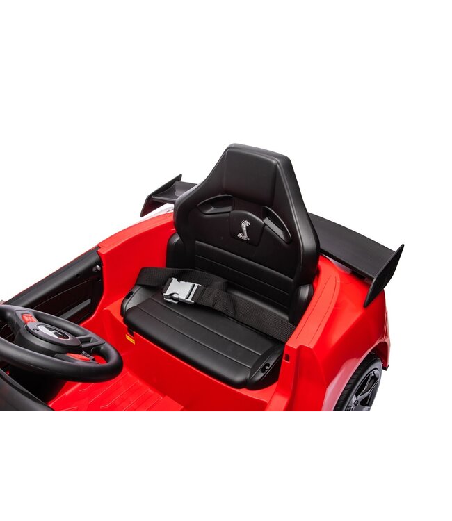 Ford Mustang GT500, 12 volt elektrisk børnebil med gummidæk, lædersæde med mere!