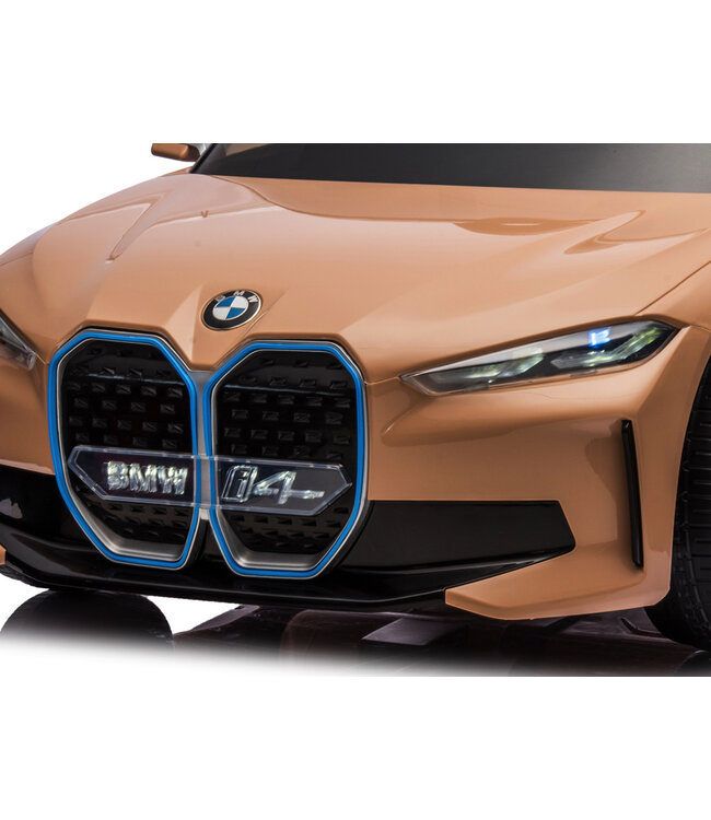 BMW i4, elektrisches Kinderauto, 12V, Ledersitz, Musikmodul und mehr!