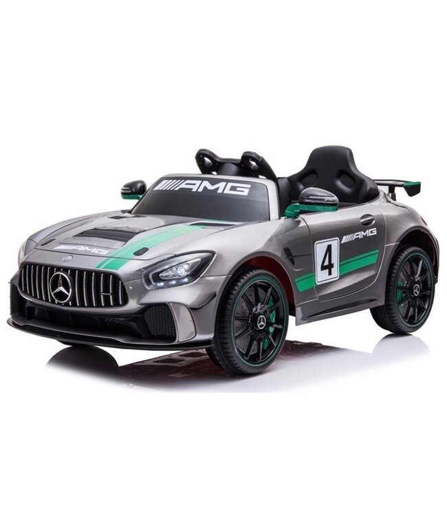 Veículo a bateria Mercedes-Benz GT4 AMG com ecrã MP4 e muito mais!