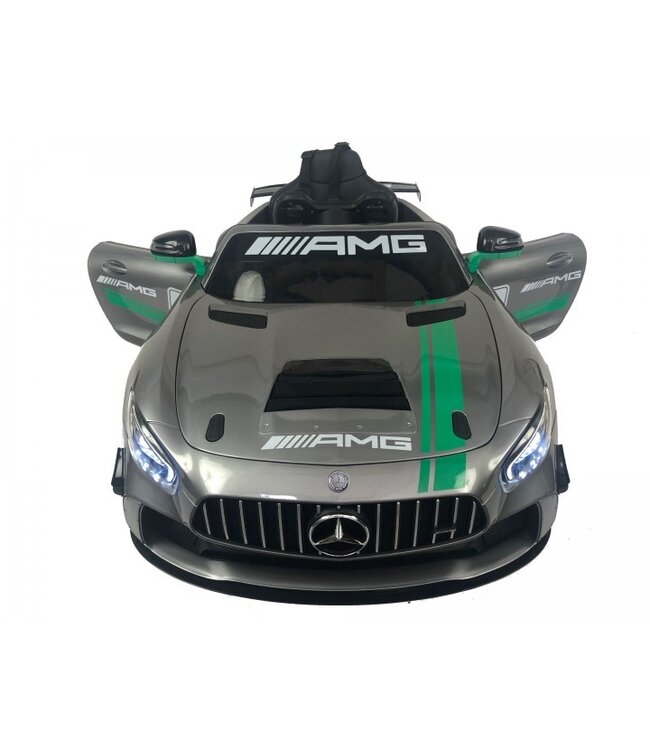 Veículo a bateria Mercedes-Benz GT4 AMG com ecrã MP4 e muito mais!