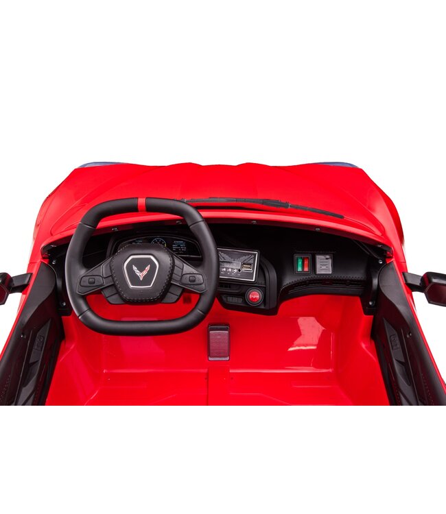 Corvette Stingray, 2-persoons elektrische kinder voertuig, 12 volt met rubberen banden, leder zitje en meer!