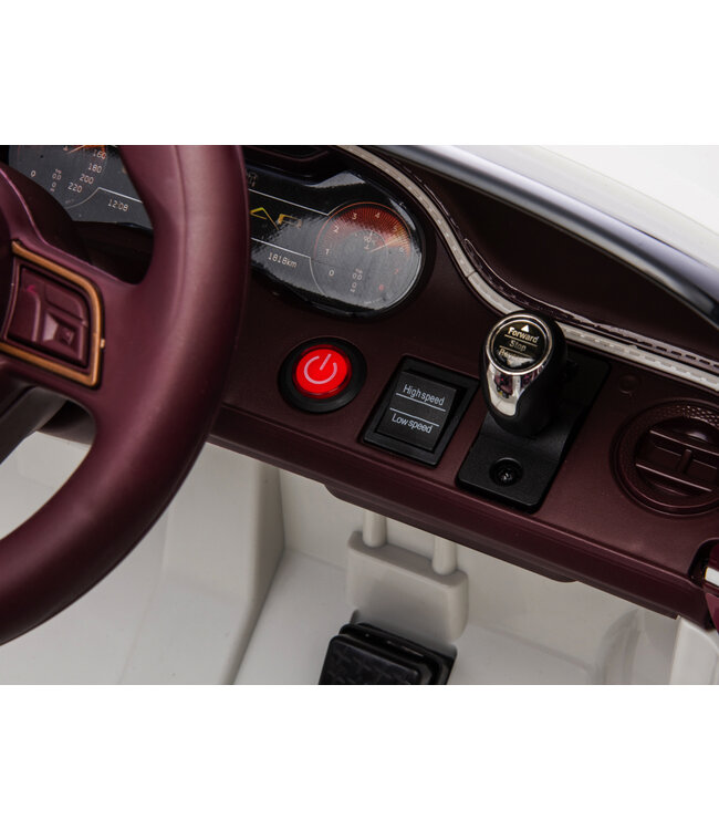 Bentley Bacalar, 12 volt elektrische kinderauto, leder zitje, rubberen banden en meer.