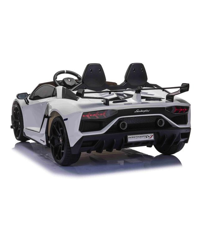 Lamborghini Aventador, coche infantil eléctrico de 24 voltios para 2 personas con neumáticos de goma, asiento de cuero.