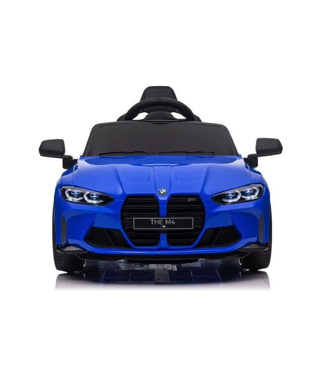 BMW M4, 12-Volt-Elektro-Kinderauto, Ledersitz, Gummireifen, Kinderbatterieauto!