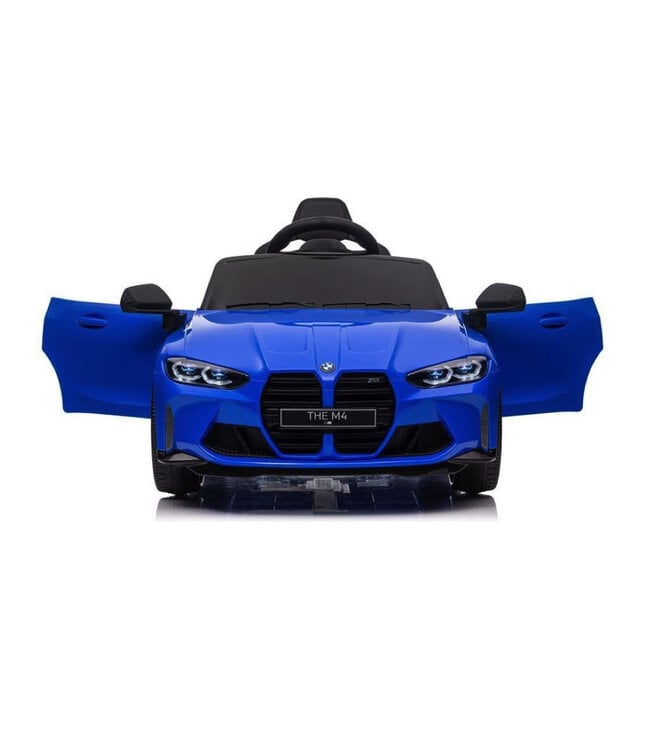 BMW M4, 12-Volt-Elektro-Kinderauto, Ledersitz, Gummireifen, Kinderbatterieauto!