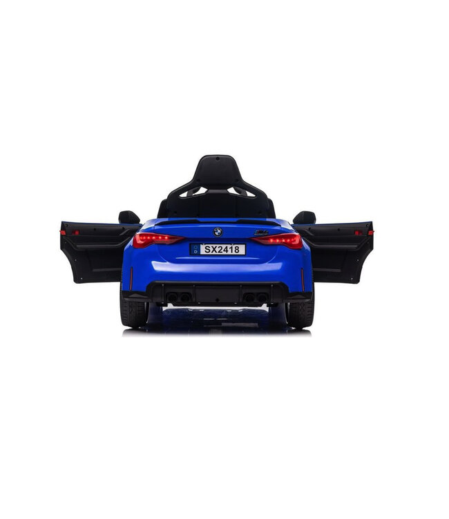 BMW M4, 12 volt elektrische kinderauto, Leder zitje, Rubberen banden, Kinder Accu Auto!
