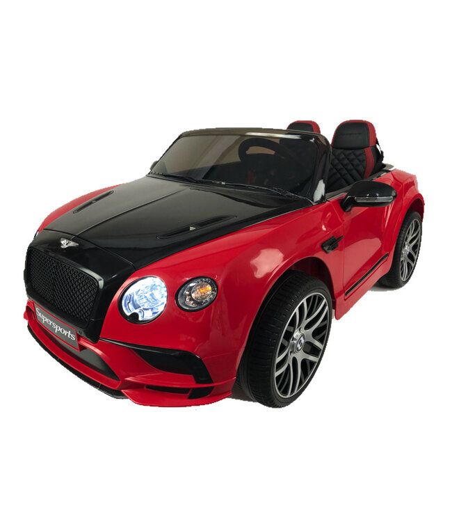 Bentley Supersports, 2-personers elektrisk børnebil, gummidæk og meget mere!