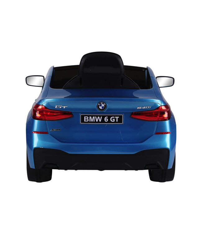 BMW 6 GT, Banco em pele, Pneus em borracha, Carro a bateria para criança!