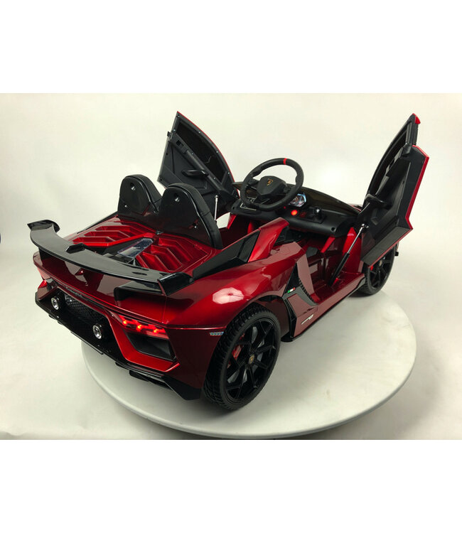 Lamborghini Aventador SVJ, carro infantil elétrico de 12 volts com verdadeiras portas em forma de asa de gaivota!