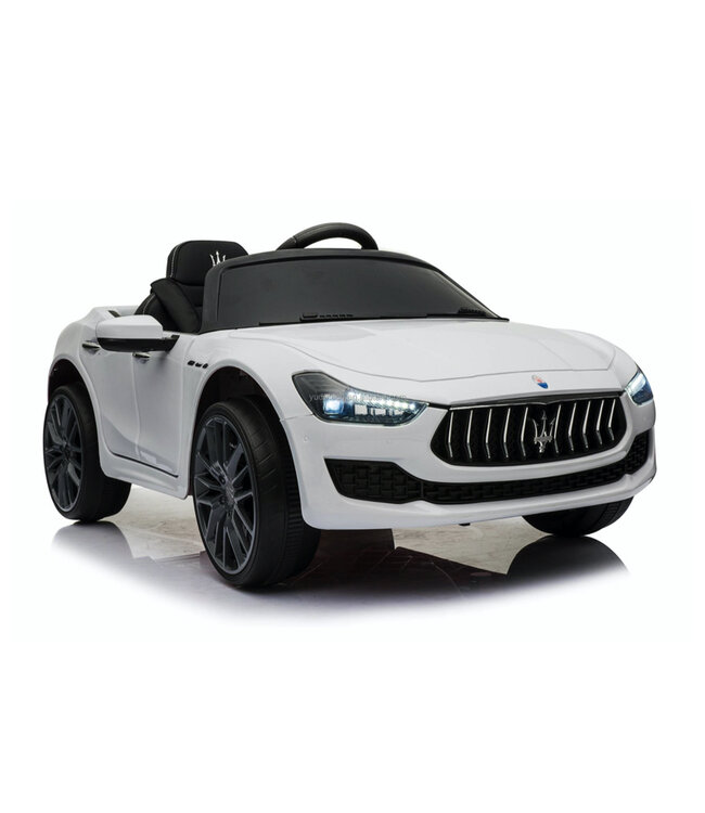 Maserati Ghibli, 12v elektrisk børnebil, gummidæk, lædersæde.