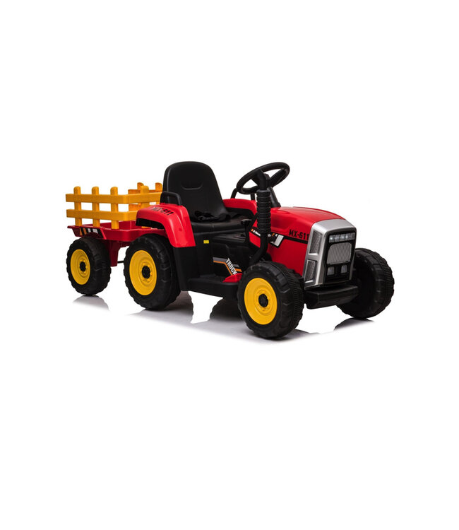 Trator vermelho, motores 2x 12 volts, trator elétrico para crianças.