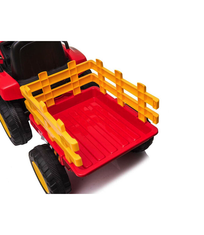 Trator vermelho, motores 2x 12 volts, trator elétrico para crianças.