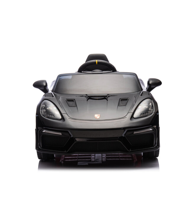 Porsche Spyder RS, carro a bateria infantil de 12 volts, pneus de borracha, banco de couro e muito mais!