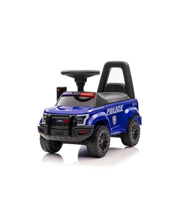 Carro da polícia com luzes de sirene e um verdadeiro Walkie Talkie