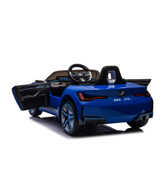 BMW i4, electric children's car, 12v, leather seat, music module and more!