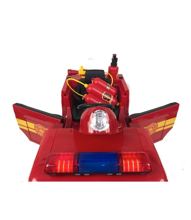 Voiture à batterie des pompiers, voiture électrique pour enfants 12 volts avec de nombreux accessoires !