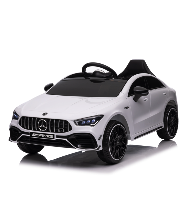 Mercedes CLA 45 S AMG Electric Kids Car 12 volt electric kids car with rubber tires, leather seat and more!