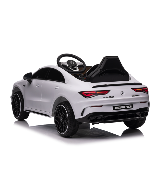 Mercedes CLA 45 S AMG Electric Kids Car 12 volt electric kids car with rubber tires, leather seat and more!