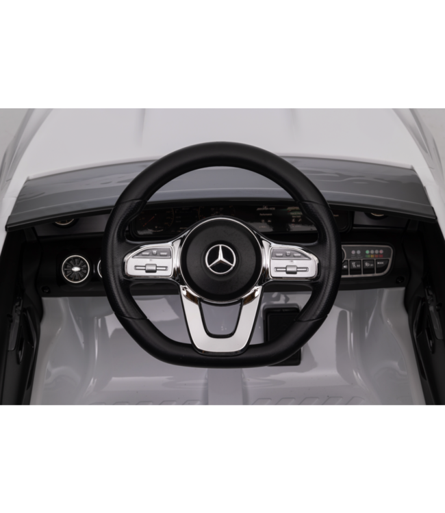Voiture électrique pour enfants Mercedes CLA 45 S AMG Voiture électrique pour enfants 12 volts avec pneus en caoutchouc, siège en cuir et plus encore !