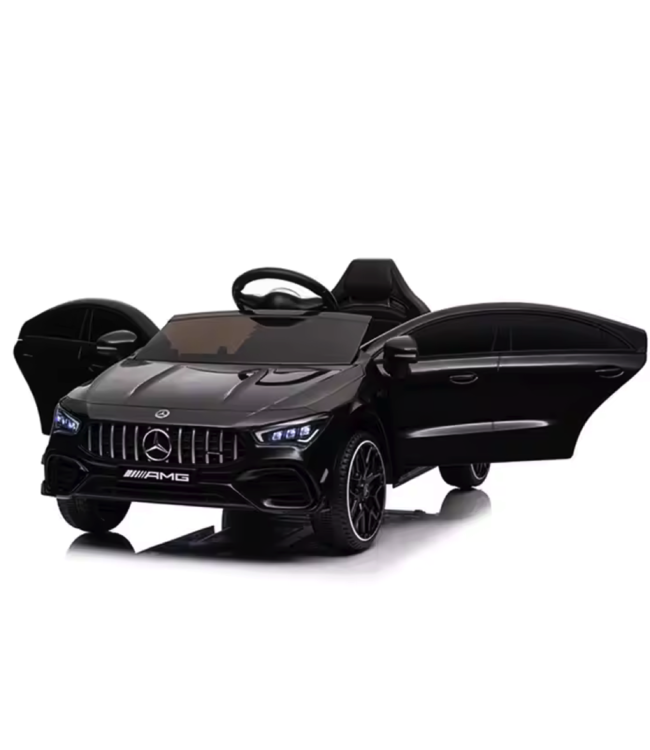 Mercedes CLA 45 S AMG Elektrisk børnebil 12 volt elektrisk børnebil med gummidæk, lædersæde med mere!