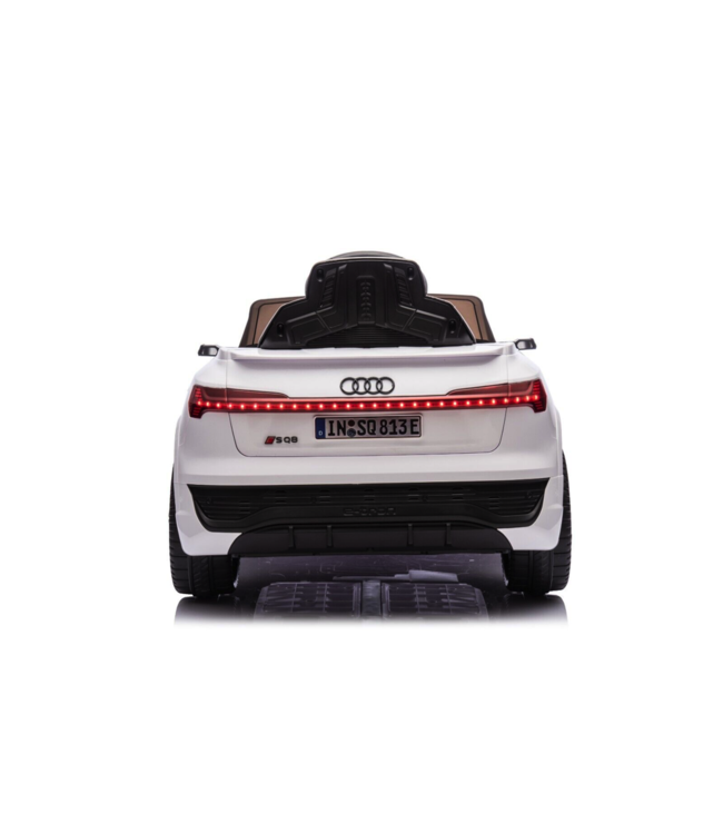 Audi S Q8, coche infantil eléctrico de 12 voltios con neumáticos de goma, asiento de cuero y más