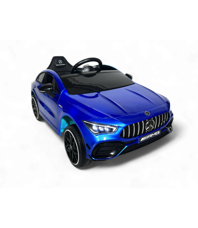 Mercedes CLA 45 S AMG Elektrische Kinderauto 12 volt elektrische kinderauto met rubberen banden, leder zitje en meer!
