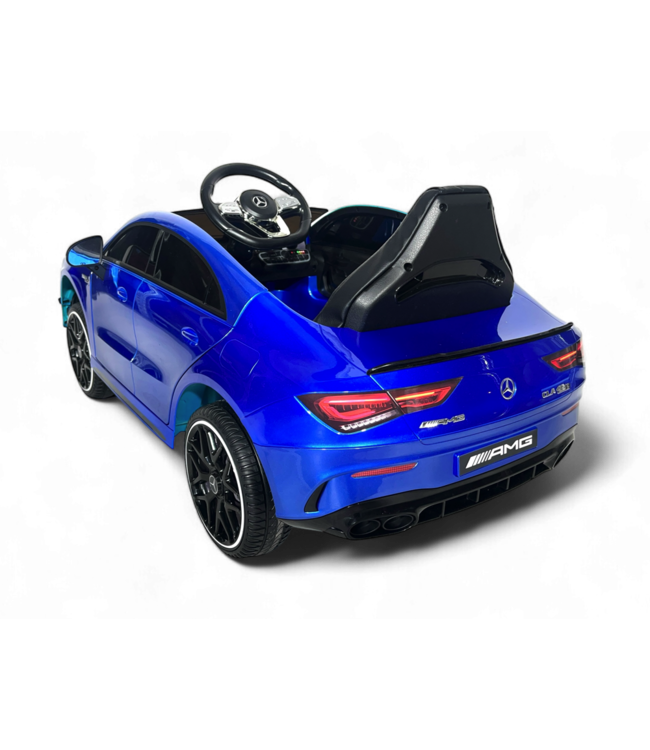 Carro elétrico para criança Mercedes CLA 45 S AMG Carro elétrico para criança de 12 volts com pneus de borracha, banco em pele e muito mais!