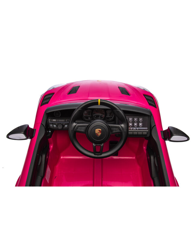 Porsche Spyder RS, 12-Volt-Kinderbatterieauto, Gummireifen, Ledersitz und mehr!