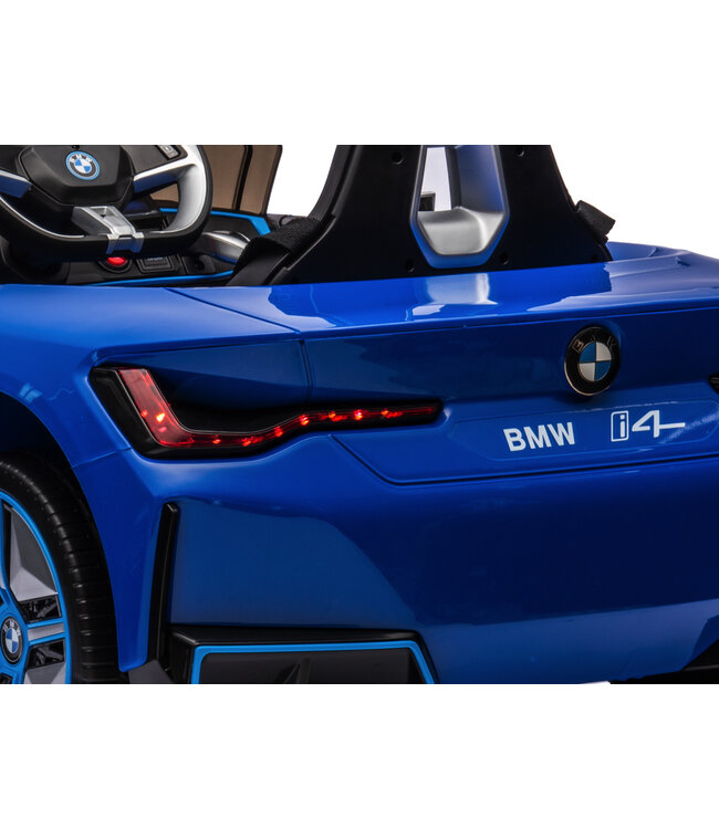 BMW i4, electric children's car, 12v, leather seat, music module and more!