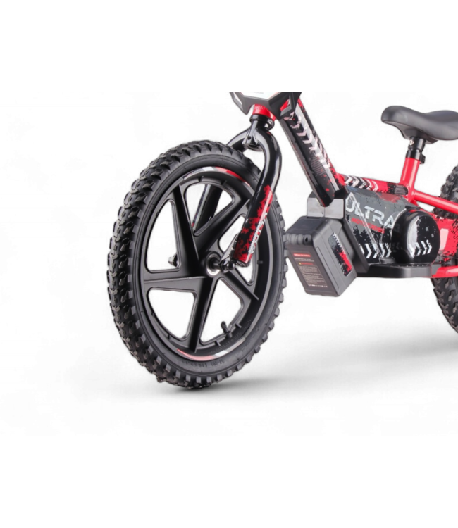 24 volt electric balance bike with 16 inch wheels, electric motor - red
