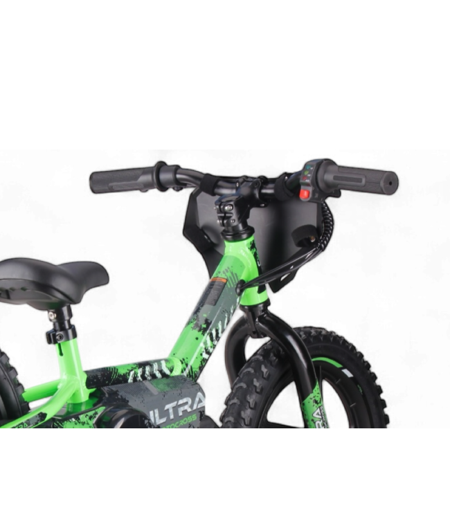 24 volt electric balance bike with 16 inch wheels, electric motor - green