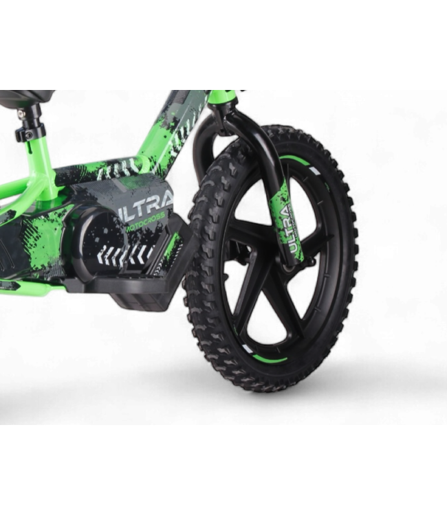 Vélo d'équilibre électrique 24 volts avec roues de 16 pouces, moteur électrique - vert