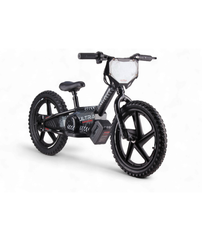 24 volt electric balance bike with 16 inch wheels, electric motor - black