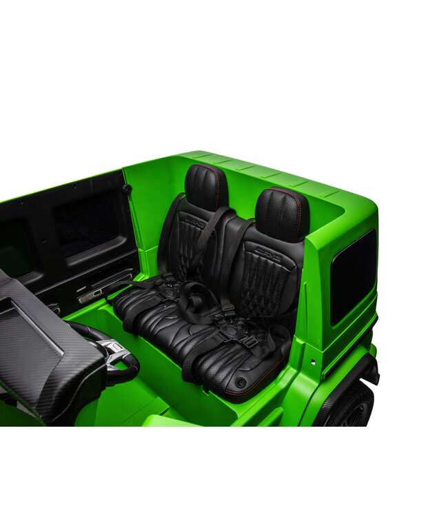 Coche infantil eléctrico Mercedes G63 de 2 plazas, 24 voltios, con neumáticos de goma ¡y mucho más!