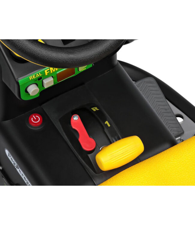 Tractor John Deere para niños + remolque, 2 motores de 12 voltios con control remoto