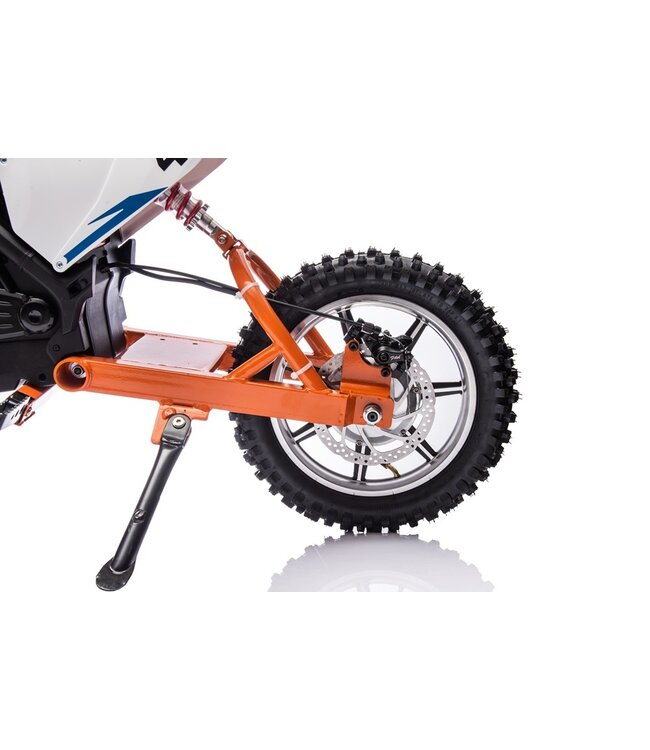 Krydsmotor, 36 volt elmotor med pneumatiske dæk og kunstlædersæde!