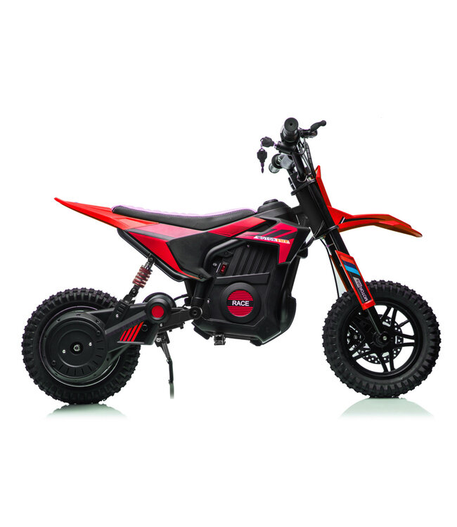 Moto eléctrica infantil Cross Motor de 24 voltios con ruedas suspendidas.
