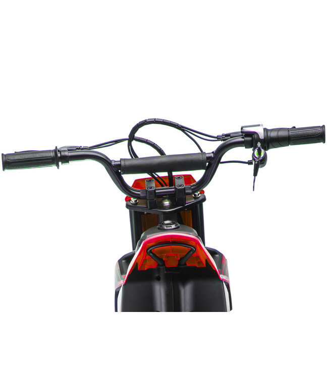 Moto elétrica infantil de 24 volts com motor cruzado e rodas de mola