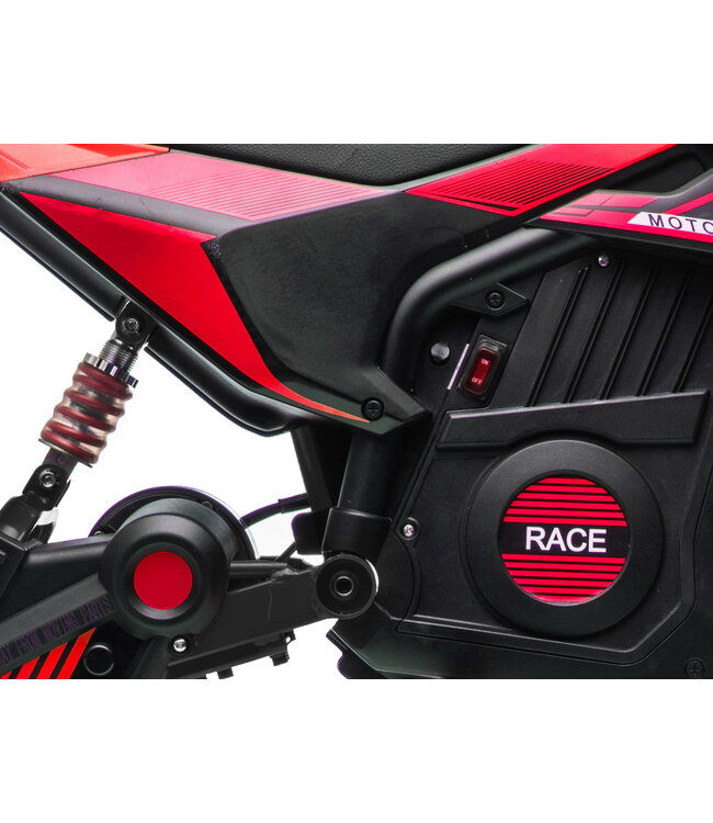 Moto eléctrica infantil Cross Motor de 24 voltios con ruedas suspendidas.