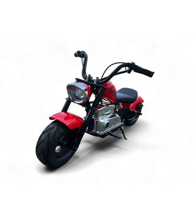 Chopper Warrior, 24 volt elektrisk børnemotorcykel med pneumatiske dæk og imiteret lædersæde!