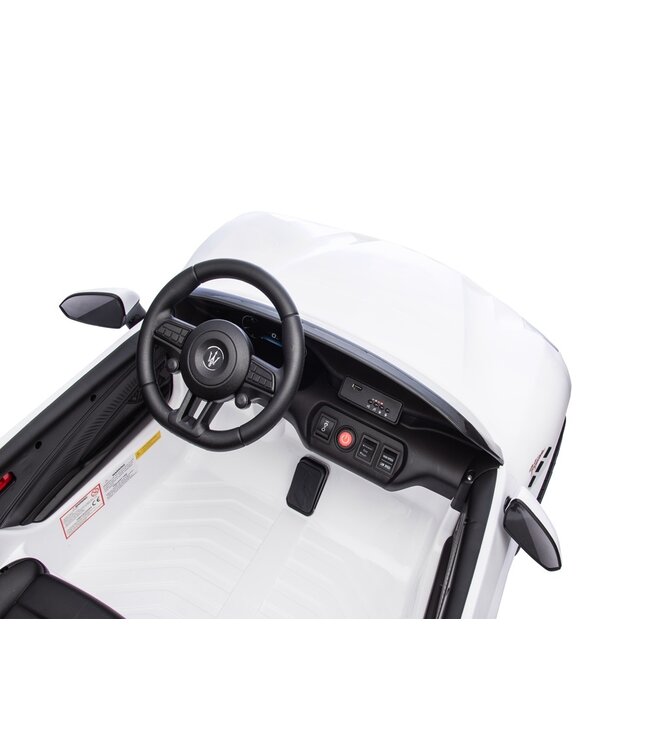 Maserati GranTurismo Folgore 2-zitter, 12 volt kinderauto  met rubberen banden en meer!