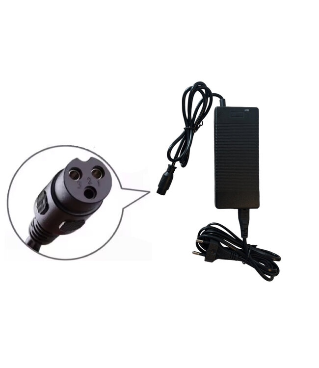 Cargador de 36 voltios 2Ah, conector GX16 de 3 pines