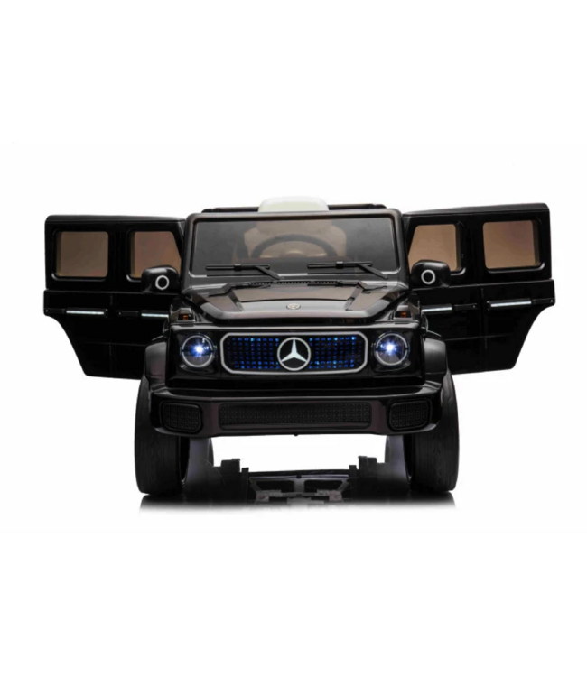 Mercedes Benz EQG, voiture électrique pour enfants 12 volts avec pneus en caoutchouc, siège en cuir et plus encore !