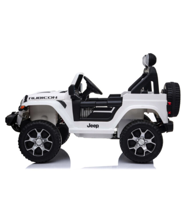 Jeep Wrangler Rubicon, voiture électrique 12V pour enfants avec batterie au lithium, pneus en caoutchouc et siège en similicuir