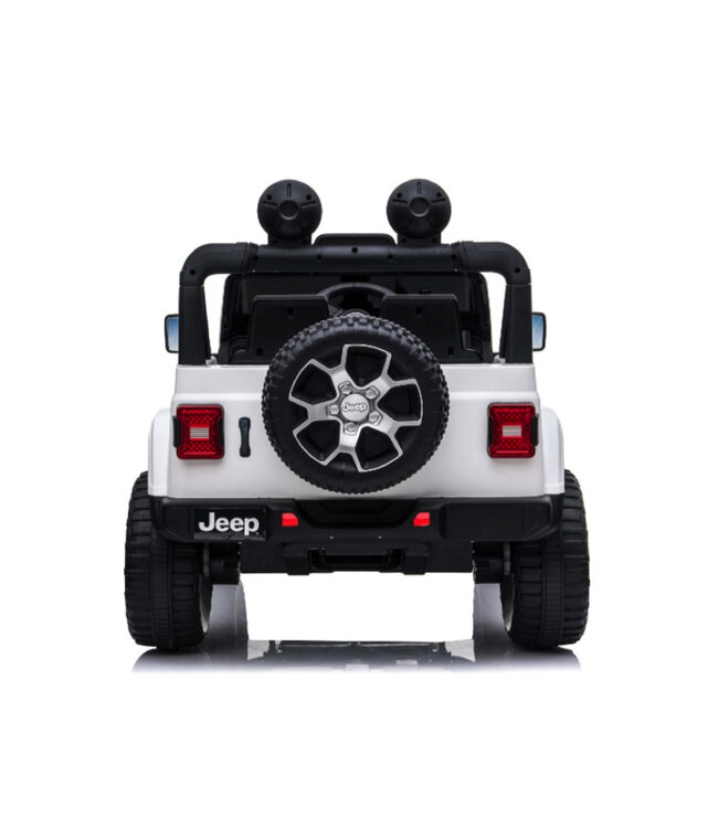 Jeep Wrangler Rubicon, voiture électrique 12V pour enfants avec batterie au lithium, pneus en caoutchouc et siège en similicuir