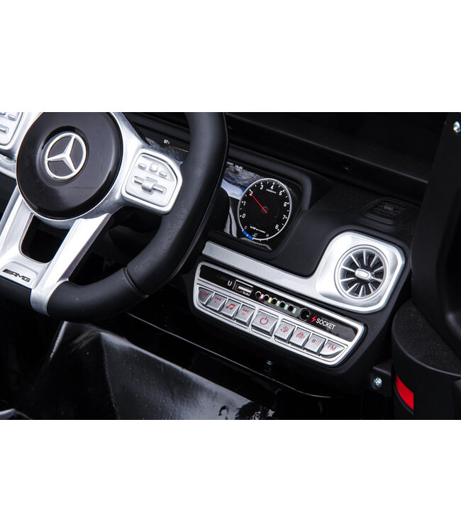 Mercedes G63, carro infantil elétrico de 12 volts com bateria de lítio, pneus de borracha, banco de couro e muito mais!