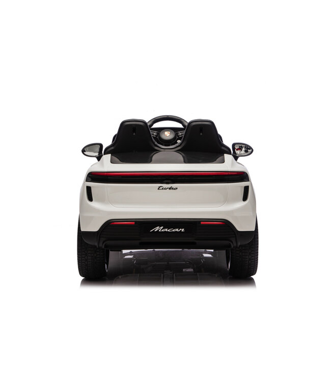 Porsche Macan Turbo, coche eléctrico para niños con batería de litio, módulo de música, neumáticos de goma y mucho más.