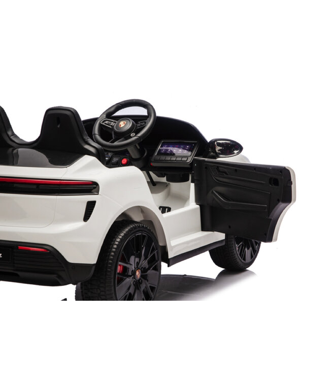 Porsche Macan Turbo, coche eléctrico para niños con batería de litio, módulo de música, neumáticos de goma y mucho más.