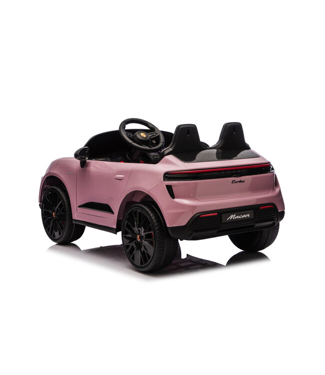 Porsche Macan Turbo, coche eléctrico para niños con batería de litio, módulo de música, neumáticos de goma y mucho más.