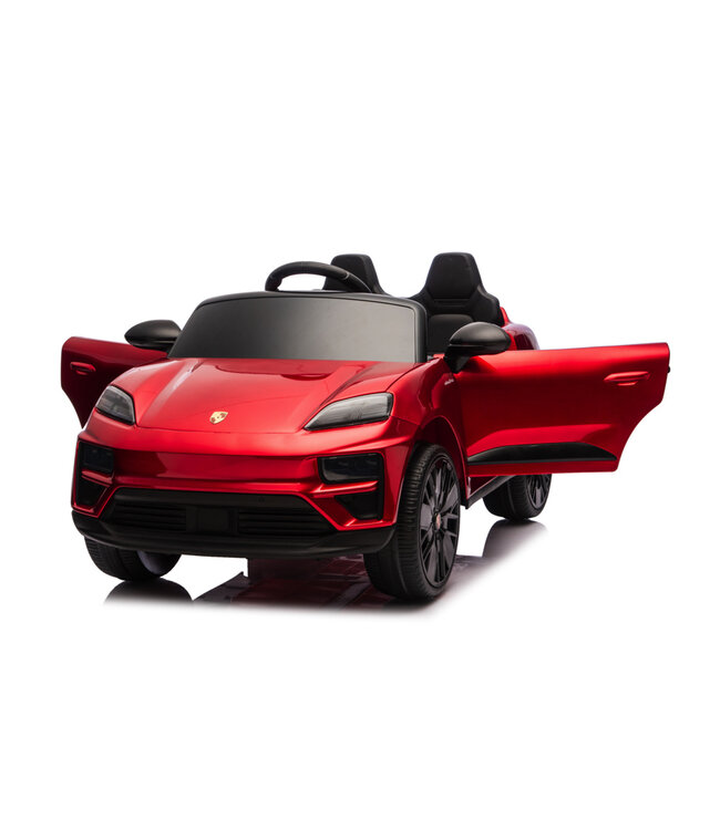 Porsche Macan Turbo, coche eléctrico para niños con batería de litio, módulo de música, neumáticos de goma y mucho más.
